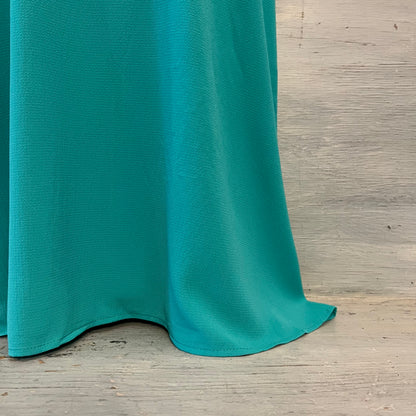 As U Wish Light Teal High Collar Off Shoulder Flutter Sleeve Mini Dress Size Medium Good Condition