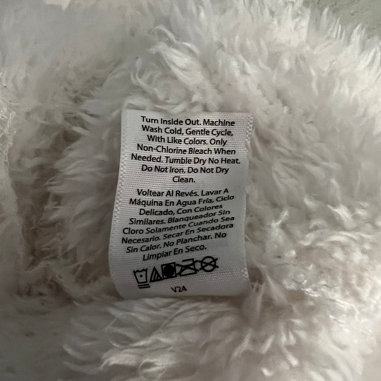 Joyspun White Sherpa Hooded Kangaroo Pocket Pullover Night Gown XS Good Condition