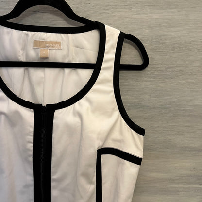 Michael Kors White Black Trim Sleeveless Dress Size 8 Good Condition