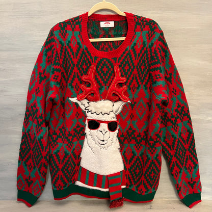 Holiday Time Cool Llama Ugly UNISEX Christmas Holiday Sweater XL Good Condition