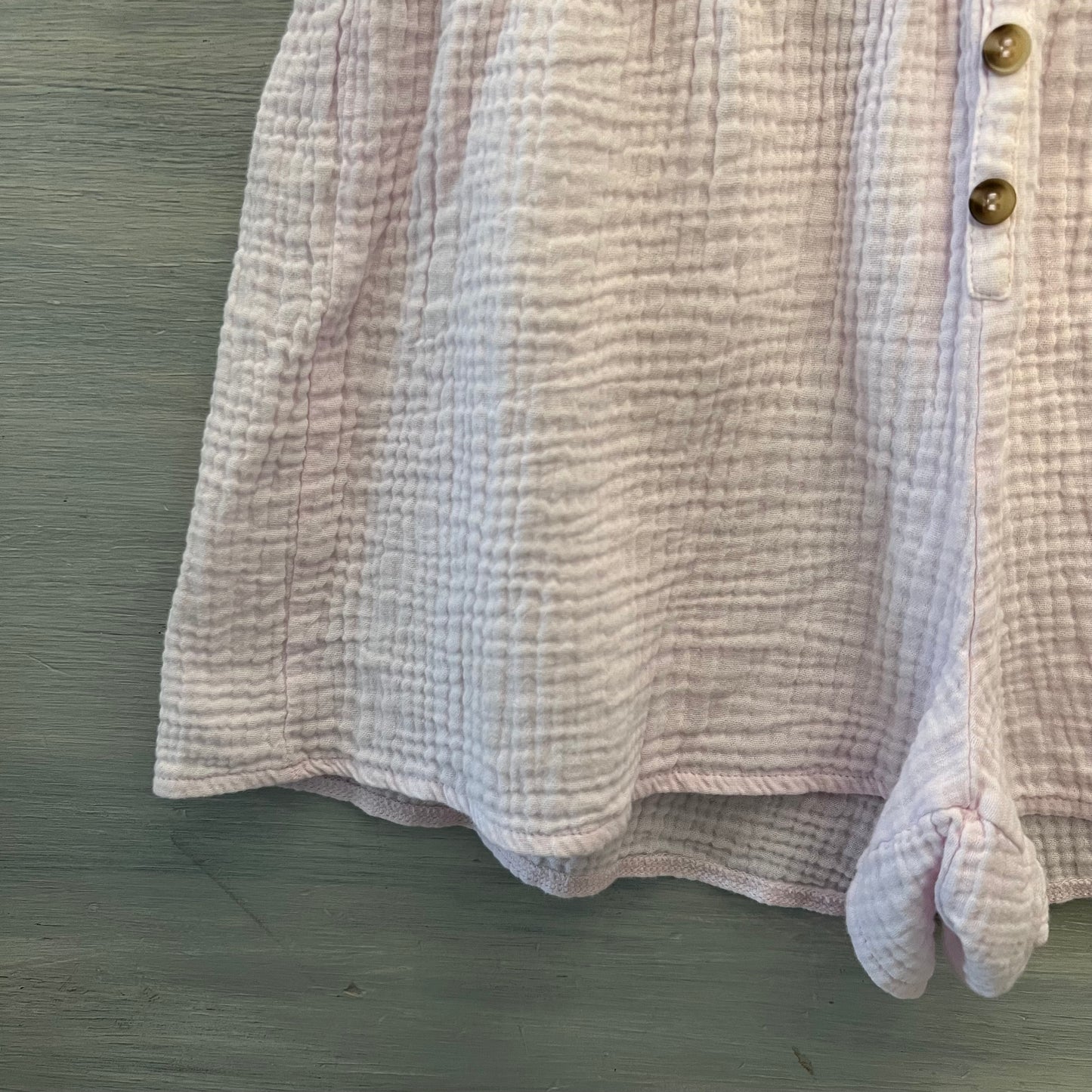 Simply Southern 100% Cotton Pale Pink Muslin High Waist Shorts Size Small/Medium Good Condition