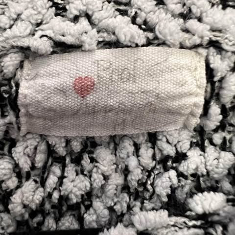 Poof Apparel High Collar Cropped Black White Popcorn Sweater Size Medium Good Condition