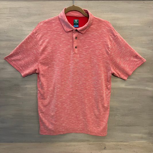 Pro Tour Coolplay Coral Heathered Short Sleeve Casual Polo Shirt Size Medium Good Condition