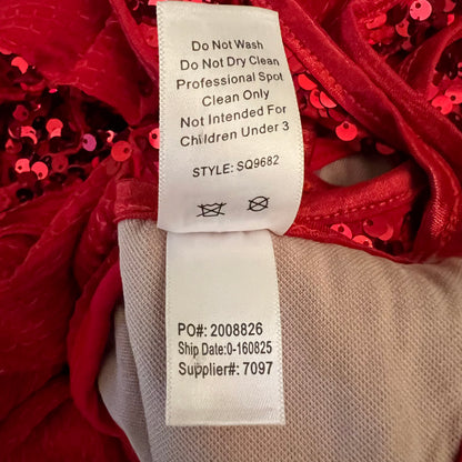 Balera Dance Wear Red Sequined Open Razor Back Tank Top Large Good Condition