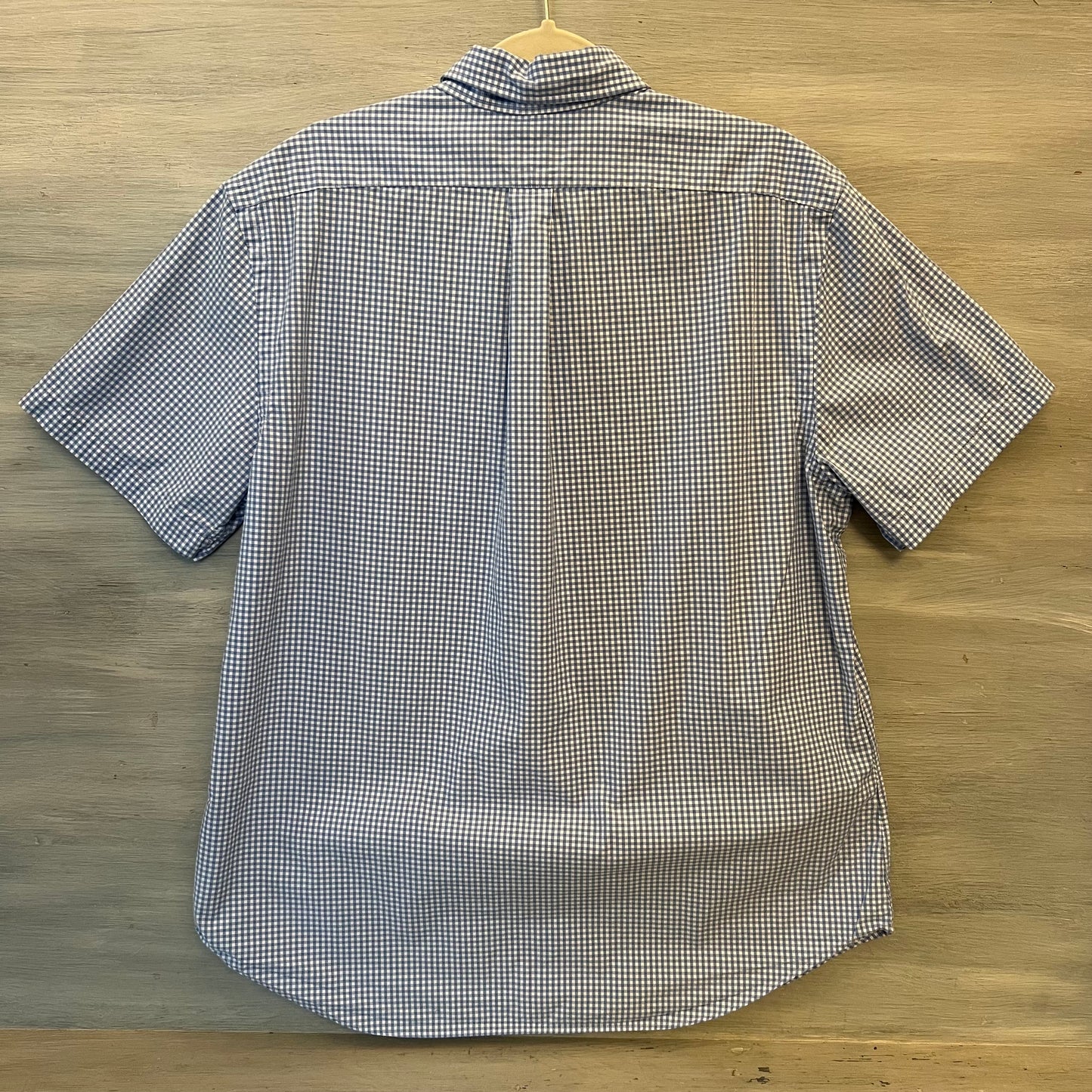 Ralph Lauren 100% Cotton Blue White Buffalo Checked Button Down Shirt Size XL Good Condition