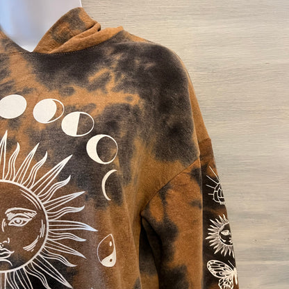 No Boundaries Tie Dye Graphic Print Oversized Pullover Hoodie Size Small(3-5) Good Condition