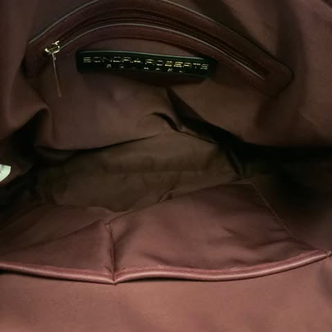 Sondra Roberts Squared Burgundy Faux Suede Leather Shoulder Bag Like New