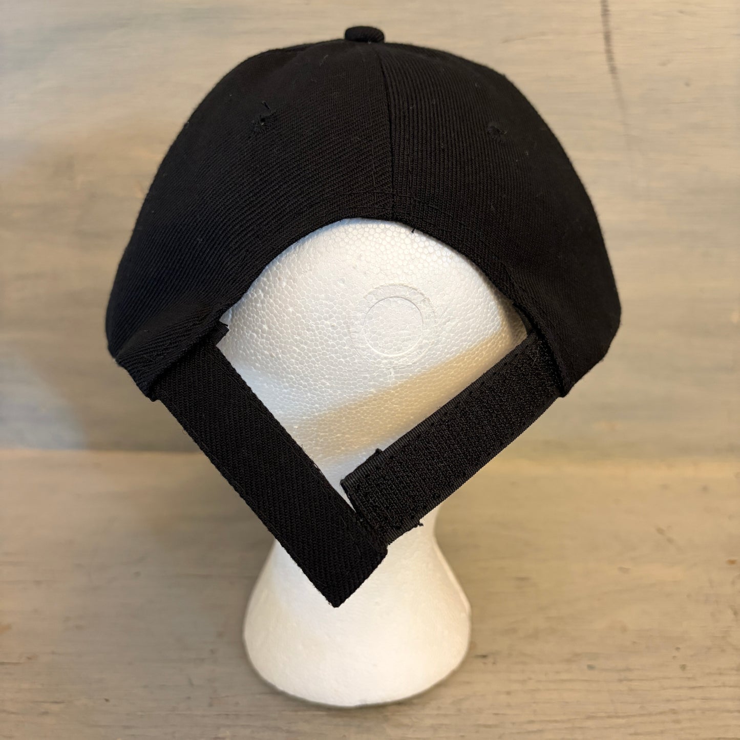 NY Embroidered Letter 65% Wool Black White Ballcap Hat Adjustable Size Good Condition