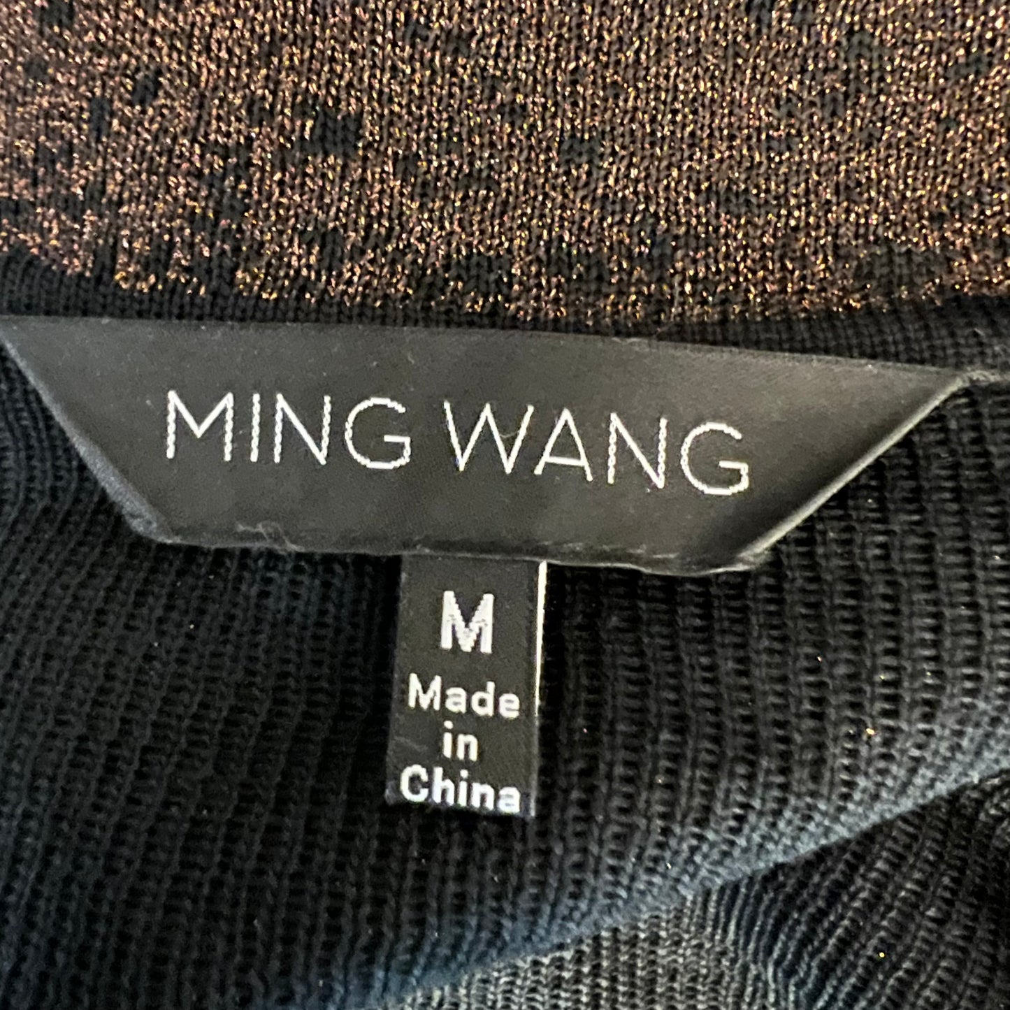 Ming Wang Ombré Bronze Black Beaded Zip Knit Jacket Size Medium Like New