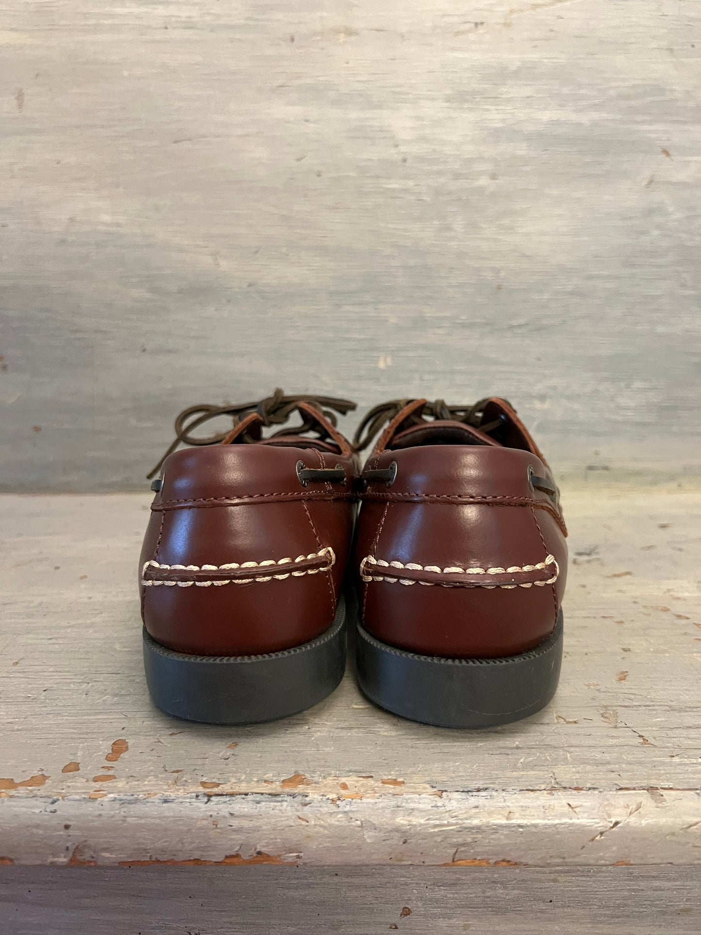 Dockers Men’s Brown Leather Lace Up Loafer Boat Shoes 9.5 Like New