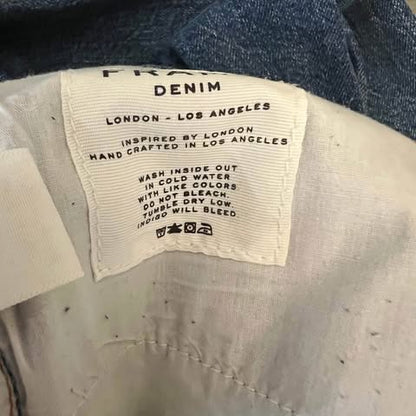 Frame Denim Le Grand Garçon Low Rise Distressed Straight Leg Jeans Size 34x28 Good Condition
