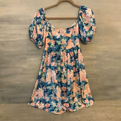 SHEIN Abstract Floral Print Baby Doll Dress Small Like New