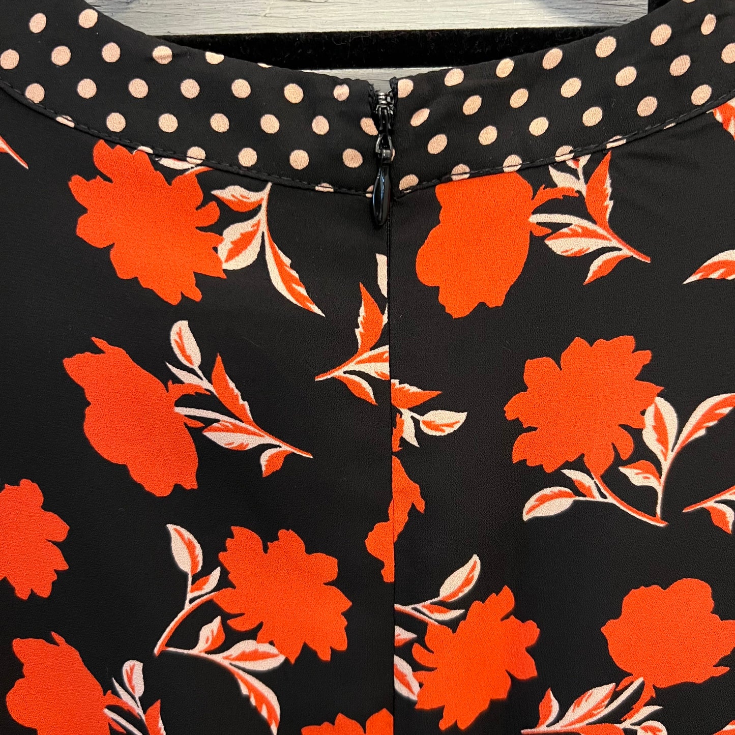 Ann Taylor Floral Polka Dot Print Pleated Flare Skirt Dress Size 8 Good Condition