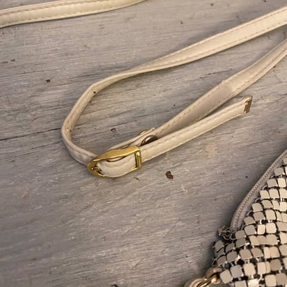 Vintage Whiting and Davis International Metal Mesh Purse Crossbody Adjustable Strap Like New