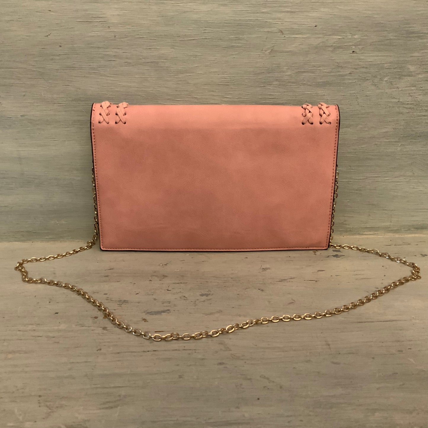 Blush Pink Faux Leather Crossbody Bag Purse Good Condition