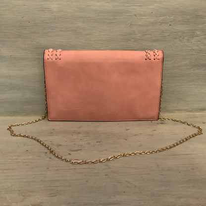 Blush Pink Faux Leather Crossbody Bag Purse Good Condition