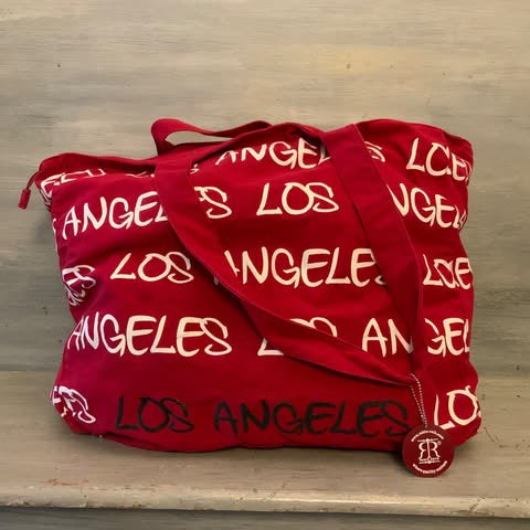 Robin Ruth XLarge Canvas Tote Bag Red Travel Overnight Gym Like New