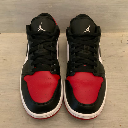 Nike Air Jordan1 Low Red Black White Leather Athletic Shoes Size 11 Like New