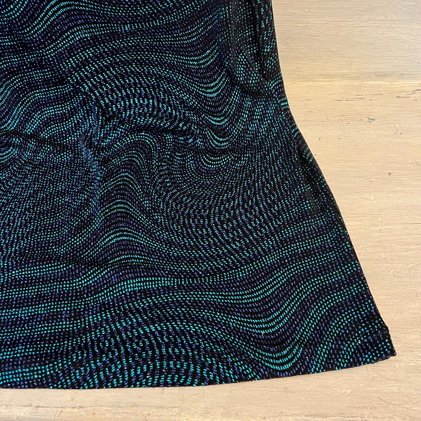 Vintage Connected Apparel Purple Aqua Shimmer Glitter Dot Dress Size 12 Good Condition