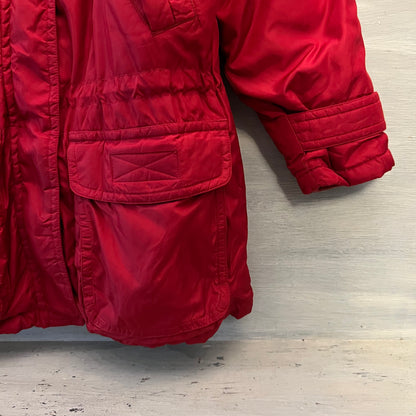 Vintage Eddie Bauer Women’s Iridescent Red Goose Down Parka Coat Size S/P Good Condition