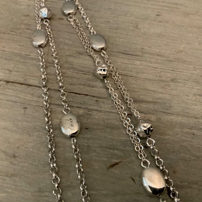 Chico’s Silver Chain with Pendant & Tassel Necklace Like New