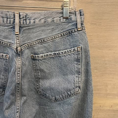 AGOLDE Los Angeles 100% Organic Cotton High Rise Button Fly Light Wash Jeans Size 30x22 Good Condition