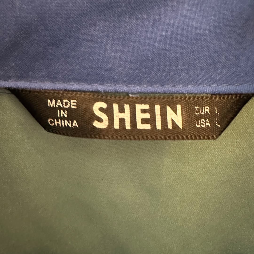 SHEIN Blue Green Tapestry Print Lightweight Retro Jacket Size Large Good Condition