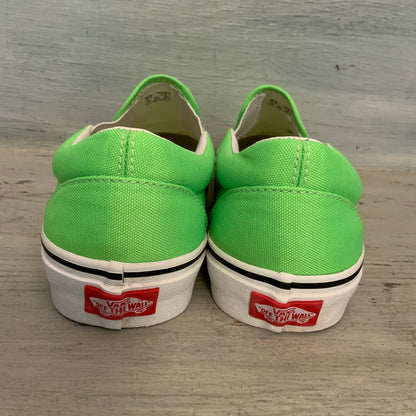 Vans Neon Green Gecko Classic Design Slip on Canvas Sneakers Men's 8/Women's 9.5 Good Condition