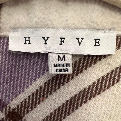 HYFVE Purple Cream Plaid Heavy Flannel Size Medium Good Condition
