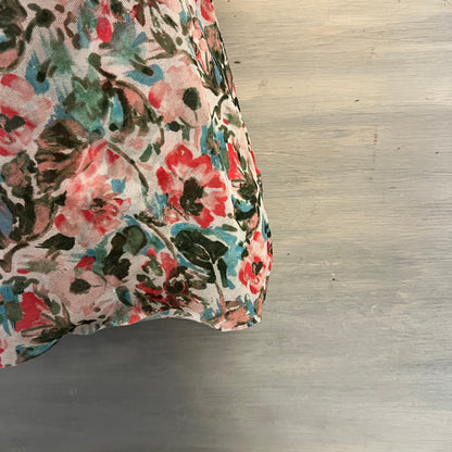 Ann Taylor LOFT Pastel Floral Babydoll Blouse Size XS Good Condition