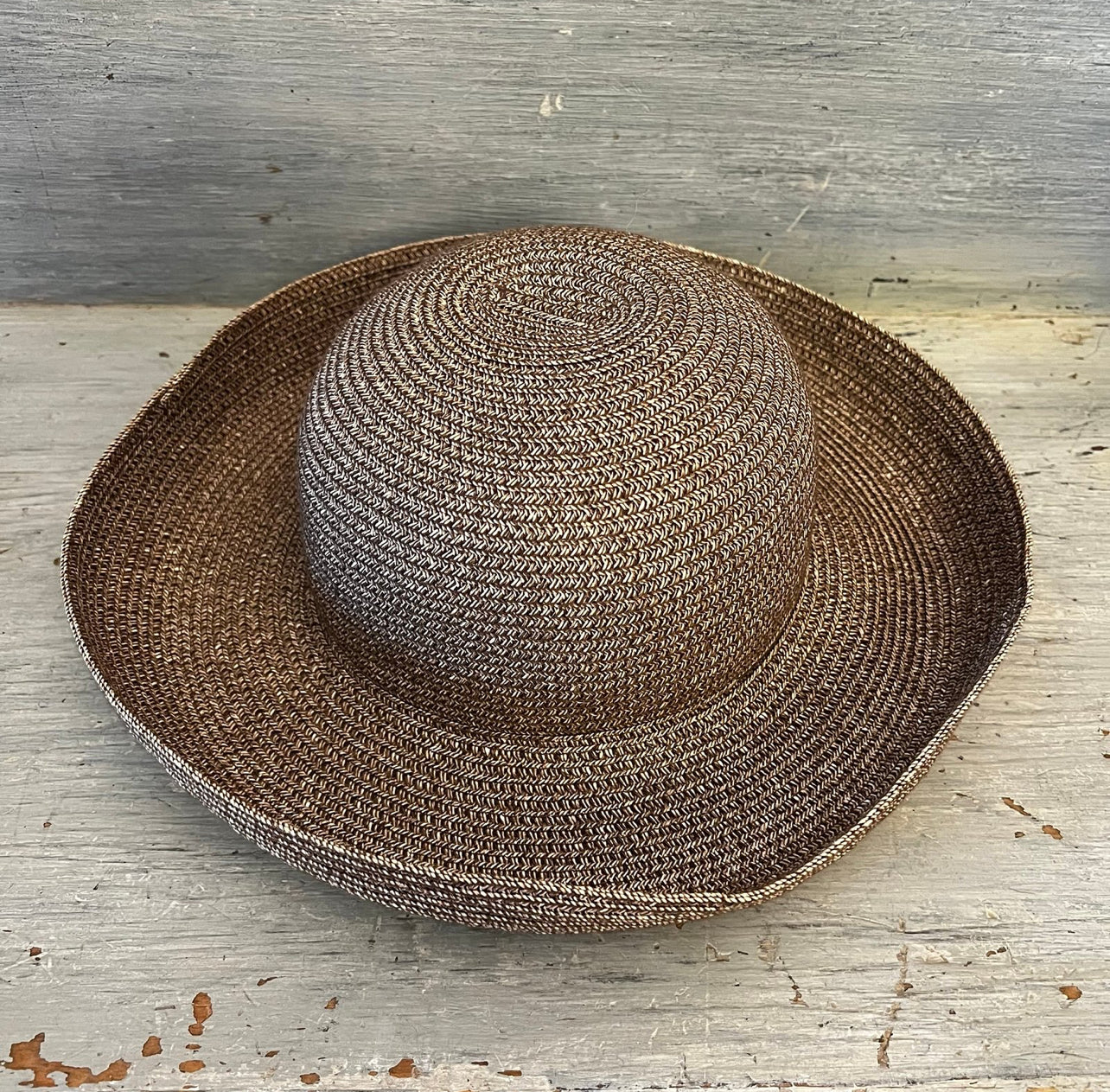 Betmar New York Brown Straw Sunhat 7.5” Diameter Fit Good Condition