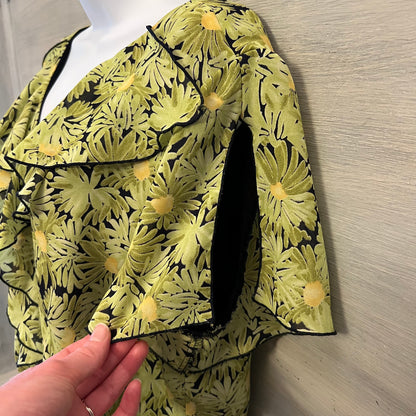 Vintage Norton McNaughton 2 Piece Daisy Print Blouse & Skirt Size 12 Good Condition