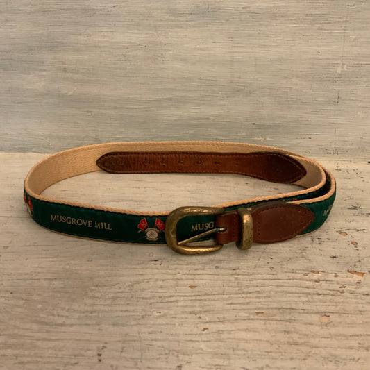 YRT Men's Musgrove Mill Golf Club Ribbon Needlepoint Belt 38" Good Condition