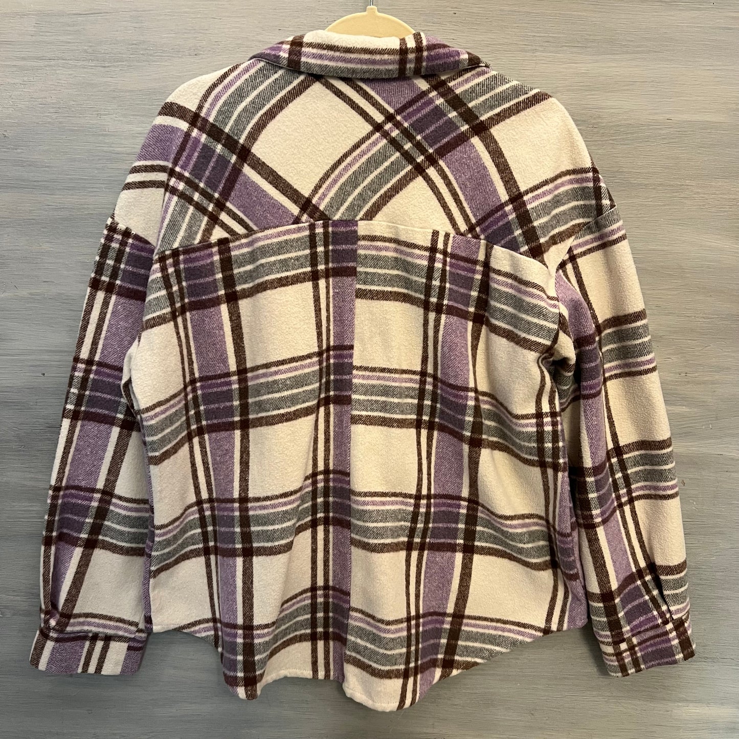 HYFVE Purple Cream Plaid Heavy Flannel Size Medium Good Condition