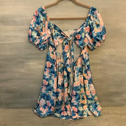 SHEIN Abstract Floral Print Baby Doll Dress Small Like New