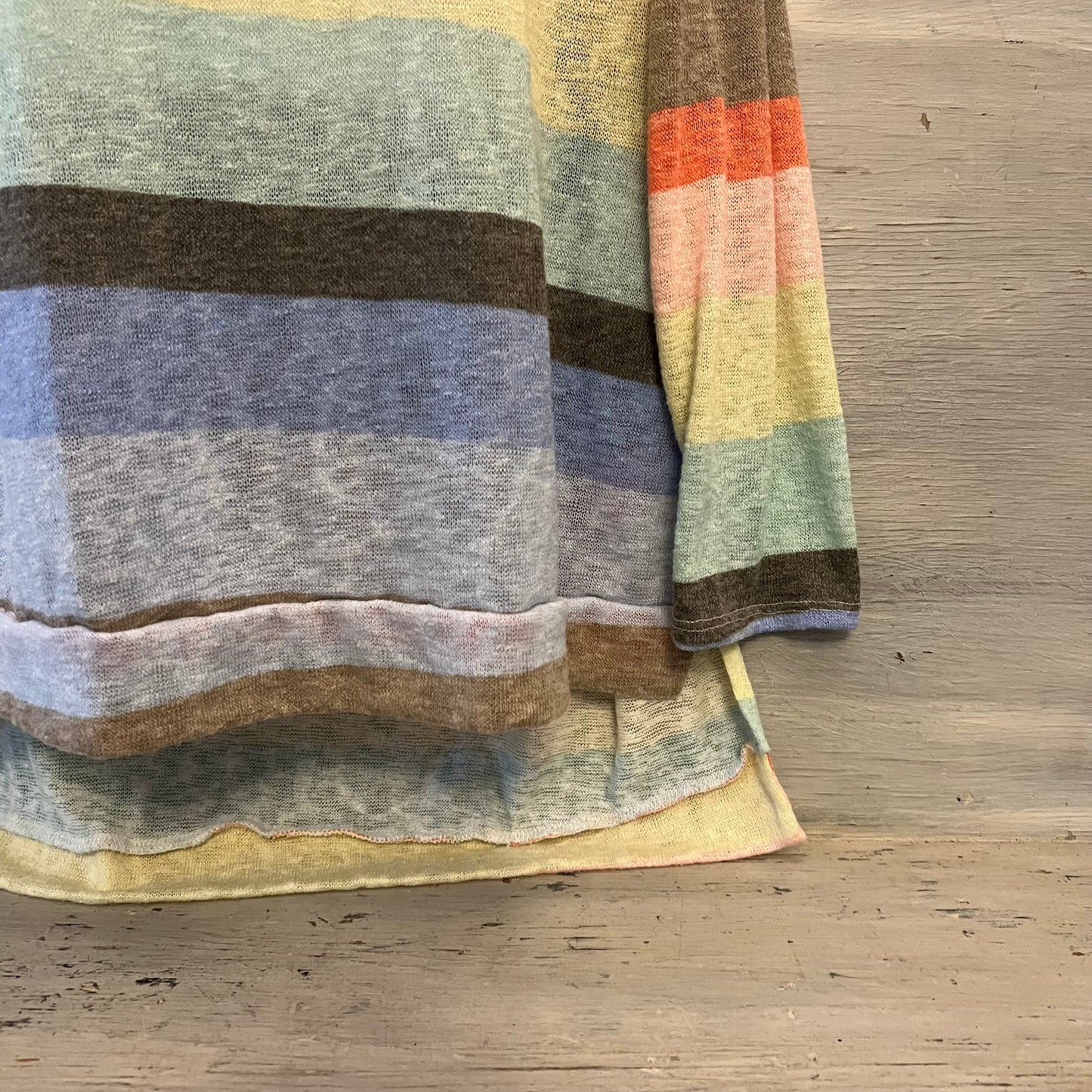 Blumin Apparel Multicolor Horizontal Stripe Lightweight Knit Sweater Top Size 3XL Good Condition
