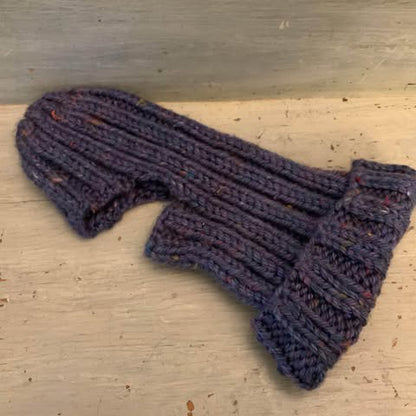 Handmade Women’s Knitted Purple Winter Face Mask Like New