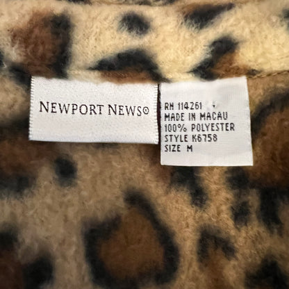 Vintage Newport News Soft Leopard Print Button Down Shirt Jacket Size Medium Good Condition