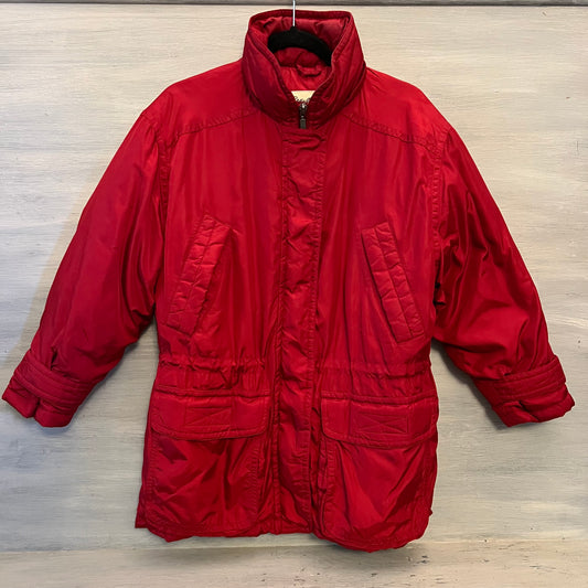 Vintage Eddie Bauer Women’s Iridescent Red Goose Down Parka Coat Size S/P Good Condition