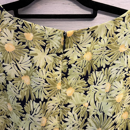 Vintage Norton McNaughton 2 Piece Daisy Print Blouse & Skirt Size 12 Good Condition