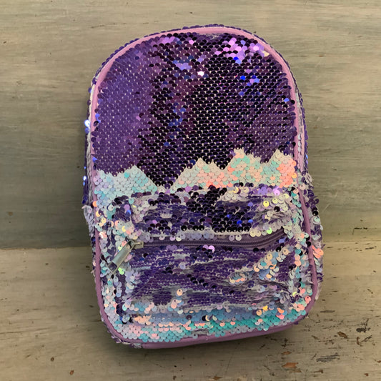 Wonder Nation Purple Reversible Sequin Backpack Purse 8x10.5x3 Like New