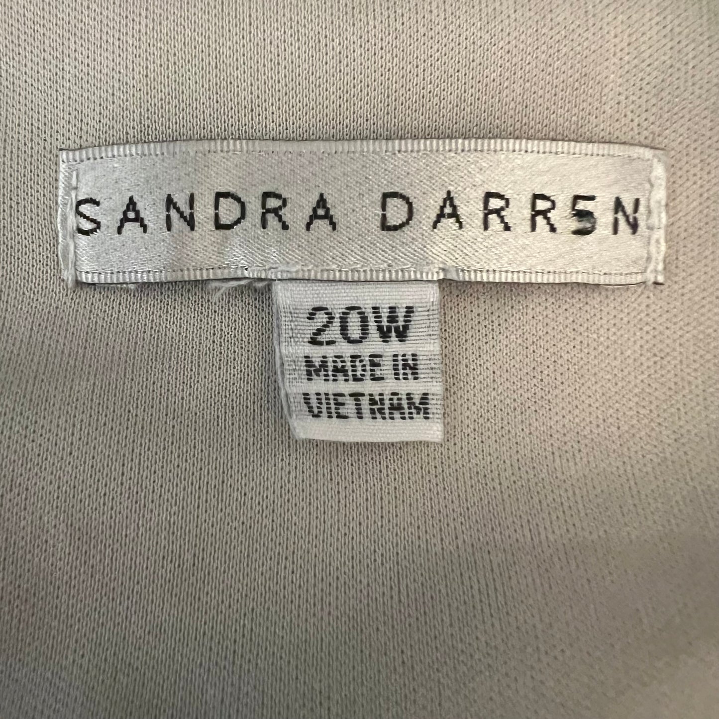 Sandra Darren Two Tone Color Block Sleeveless Ribbed Midi Dress Size 20W Good Condition