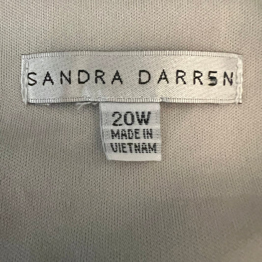 Sandra Darren Two Tone Color Block Sleeveless Ribbed Midi Dress Size 20W Good Condition