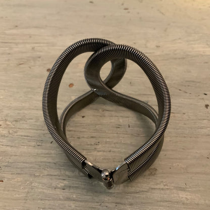 Gunmetal Black Textured Cuff Bracelet with Multifit Hinge Like New