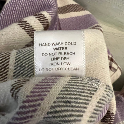 HYFVE Purple Cream Plaid Heavy Flannel Size Medium Good Condition