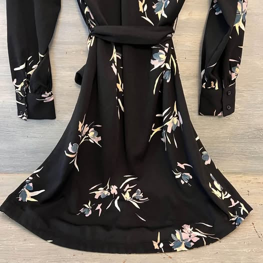 A new day Button Down Tie Waist Shirt Dress XSmall Good Condition