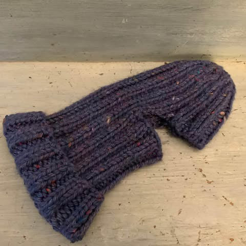 Handmade Women’s Knitted Purple Winter Face Mask Like New