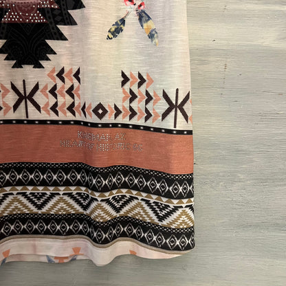 Big Bang USA Bedazzled Southwestern Geometric Aztec Print Knit Blouse Size Small New with Tags