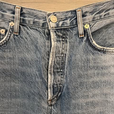 AGOLDE Los Angeles 100% Organic Cotton High Rise Button Fly Light Wash Jeans Size 30x22 Good Condition