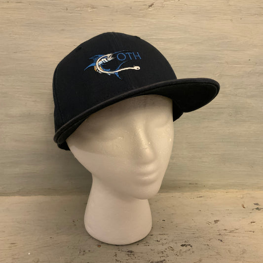 New Era On the Hook Fishwear 9Fifty Navy Embroidered Fish Snapback Ballcap One Size Fits Most Good Condition